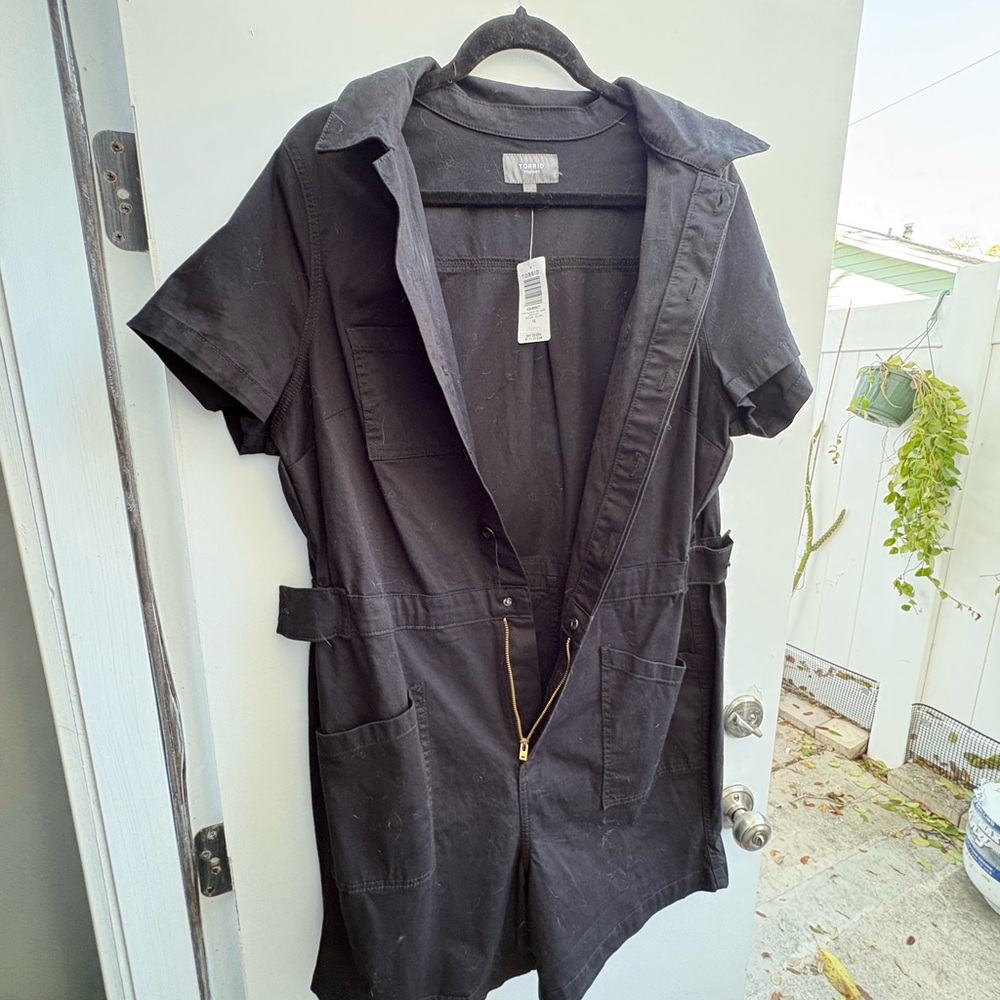 Torrid Black romper with Short Sleeves